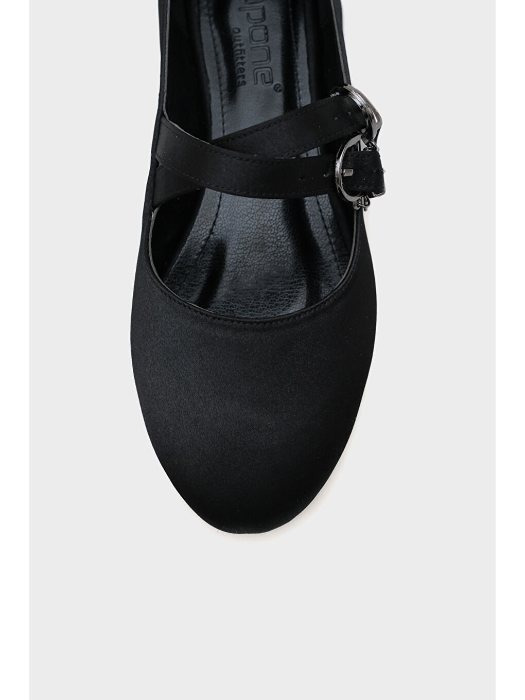 Siyah Azalea Çift Bantlı Tokalı Babet-2