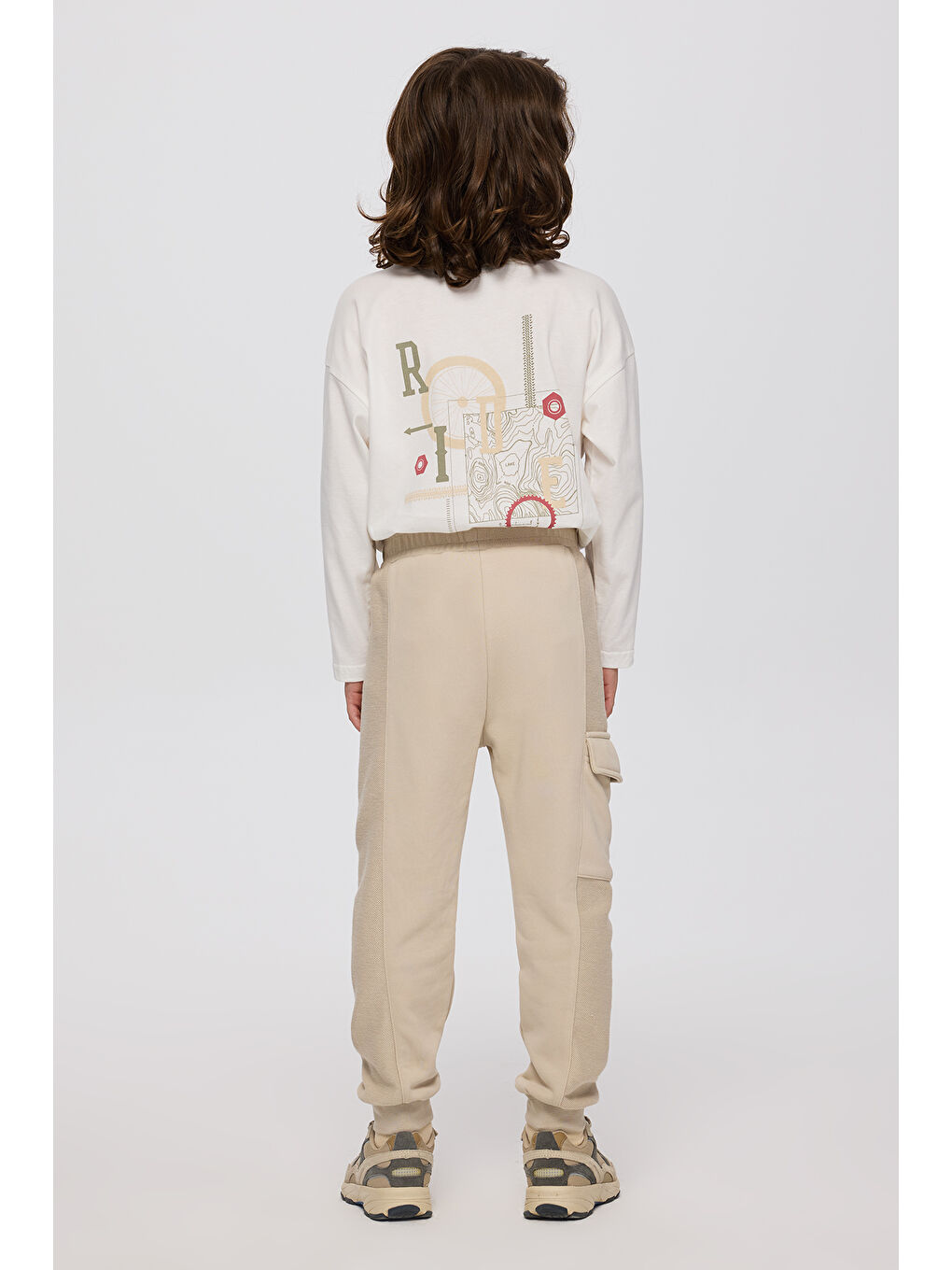 Bej Erkek Çocuk Cepli Taş Eşofman Altı-6