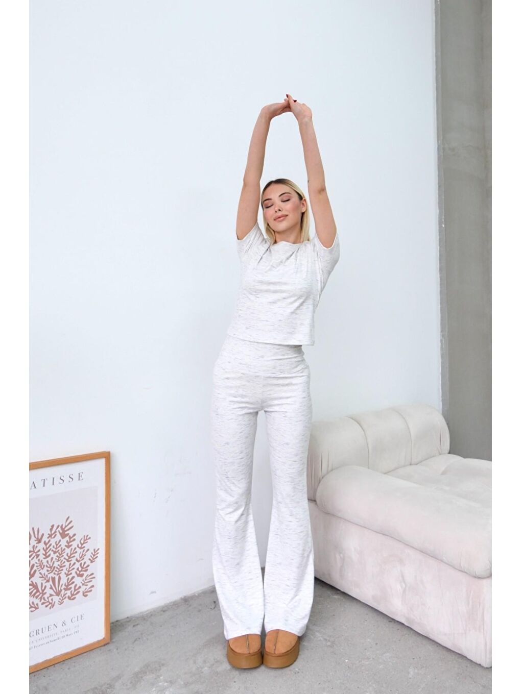 Bisiklet Yaka Soft Kısa Kol Tişört Gri-4