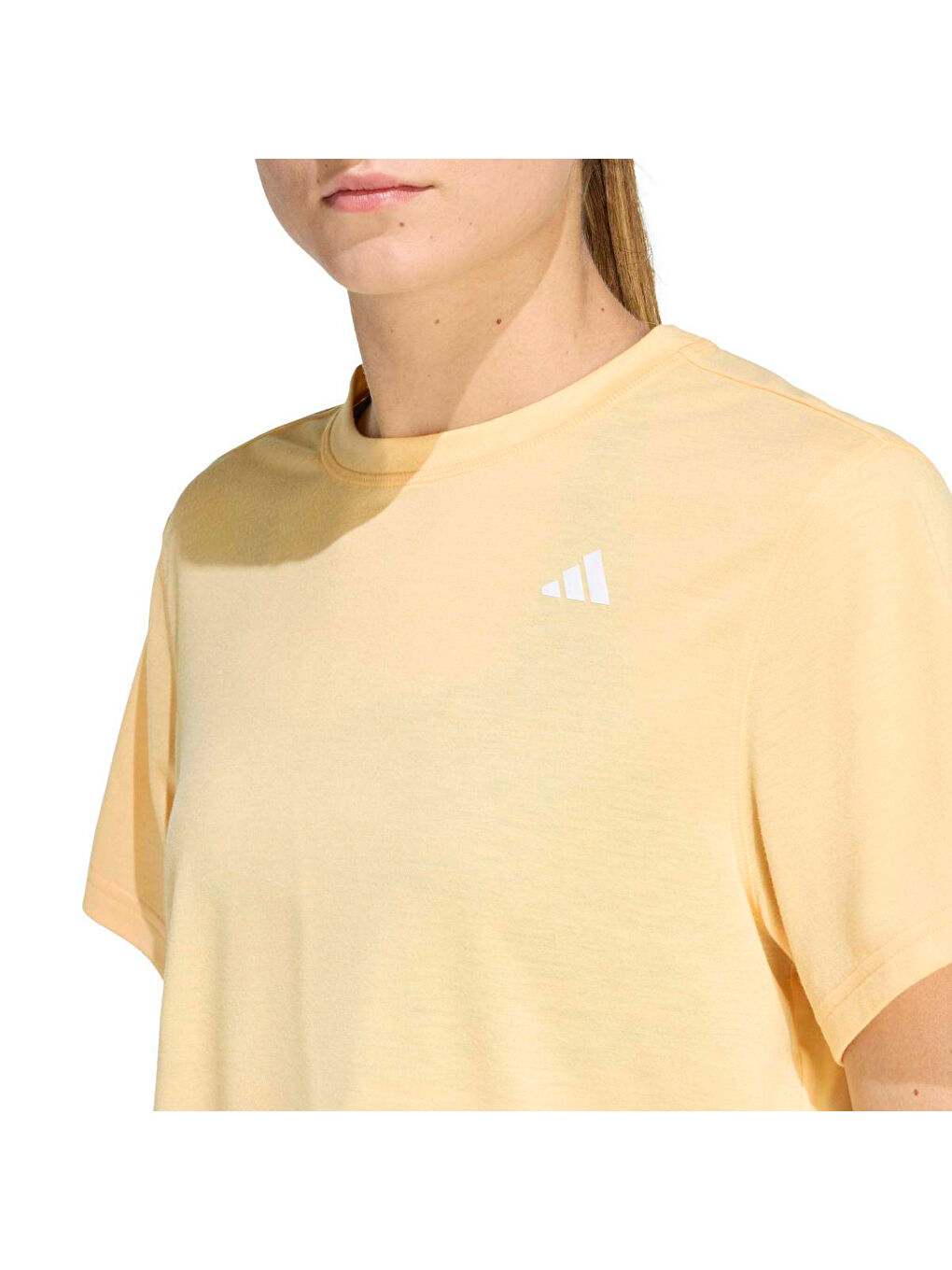Train Essentials Boxy Workout Kadın Sarı Yuvarlak Yaka Tişört-1