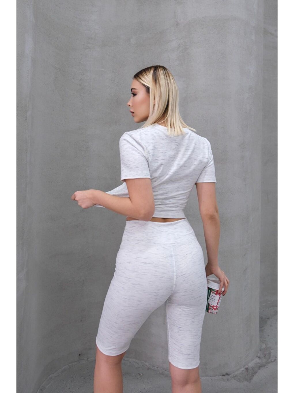 Bisiklet Yaka Soft Kısa Kol Tişört Gri-8