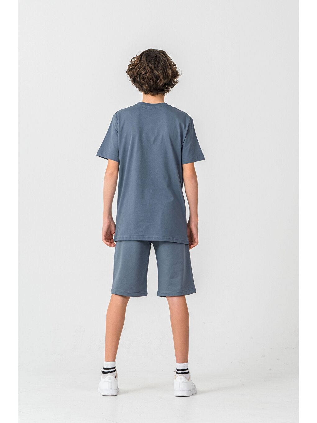 Gri Heart Of The World Baskılı Cep Altı New York Amazing City Baskılı Erkek Çocuk Şort - Tişört Takımı-3