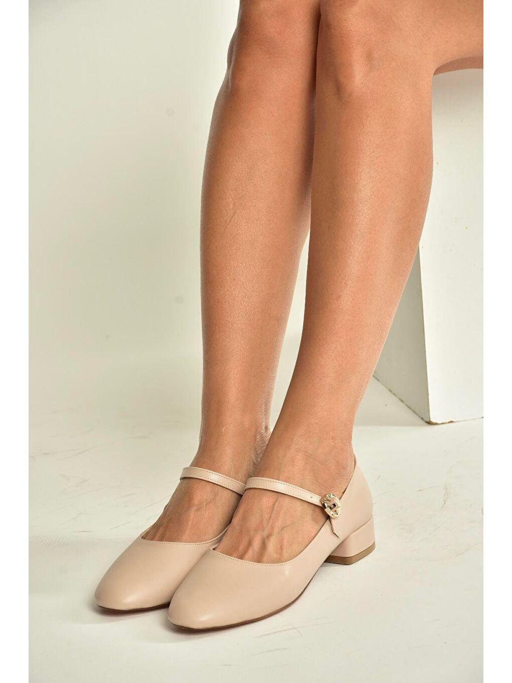 Bej Kadın Topuklu Ayakkabı V250660809-2