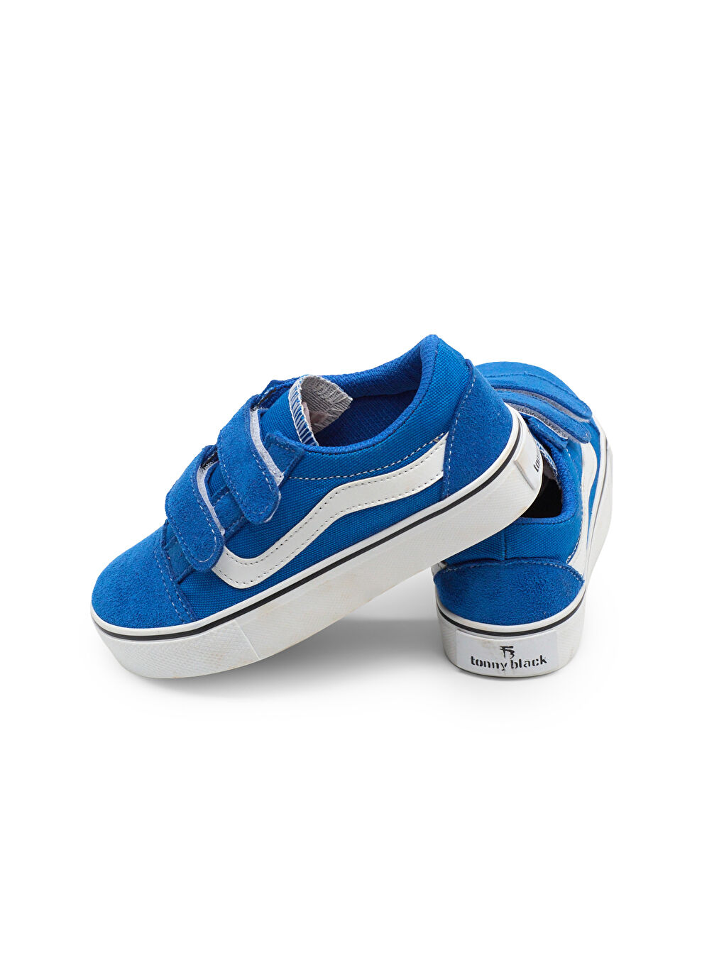 Mavi Çocuk Unisex Saks Kauçuk Taban Rahat Kalıp Çift Cırtlı Ayakkabı-3