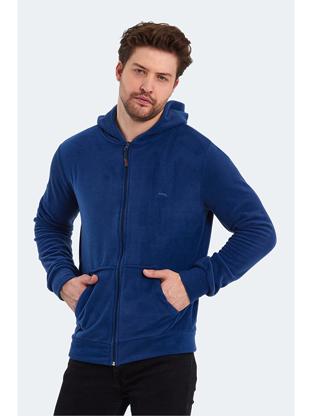 Karışık Erkek Fermuarlı Kapüşonlu Cepli Sweatshirt-1