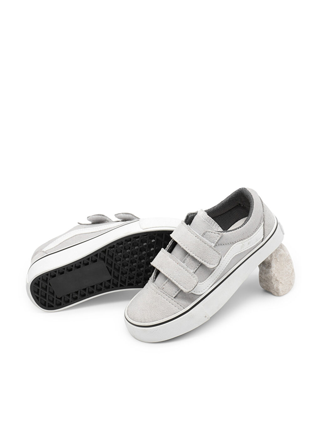 Çocuk Unisex Gri Kauçuk Taban Rahat Kalıp Çift Cırtlı Ayakkabı-3