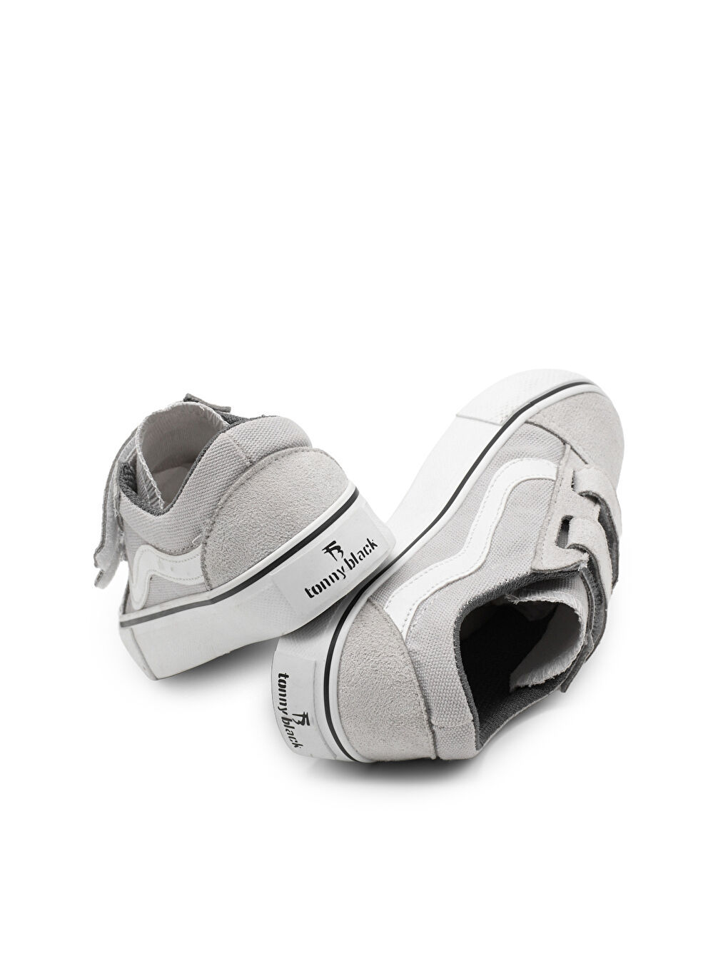 Çocuk Unisex Gri Kauçuk Taban Rahat Kalıp Çift Cırtlı Ayakkabı-4