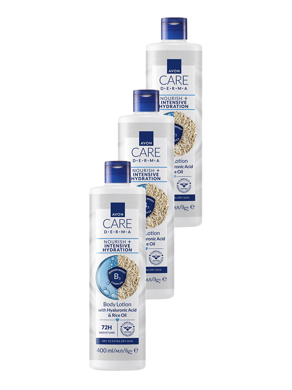 Care Derma Nourish + Intensive Hydration Vücut Losyonu 400ml Üçlü Paket