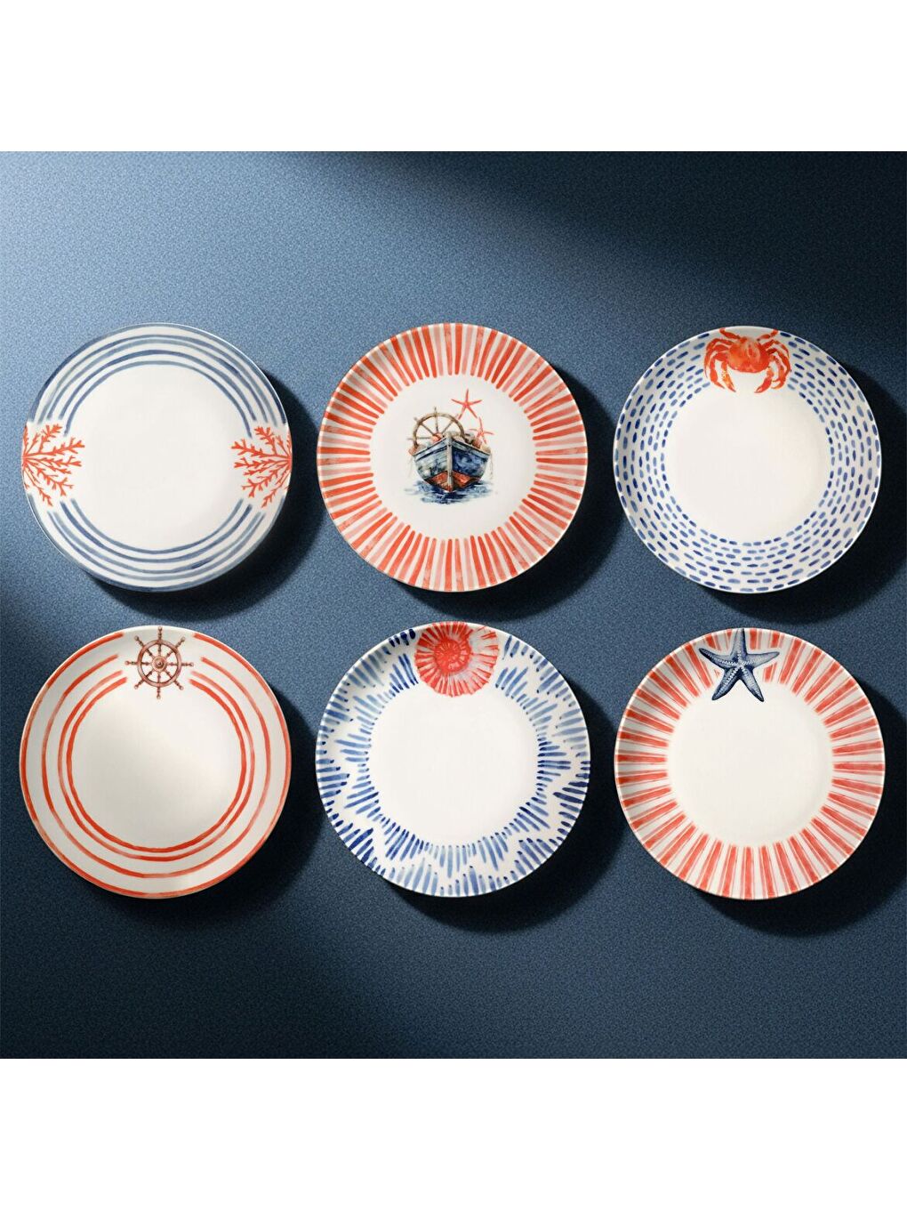 Karışık Mare 6 Parça 20 Cm Pasta Tabağı 5534-2