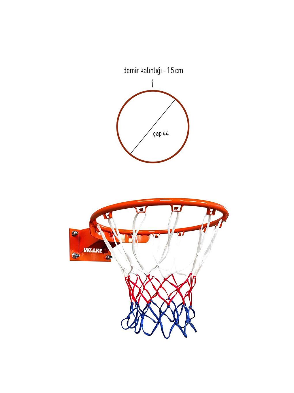 Kırmızı Basketbol Çemberi Tek Kat Fileli Basketbol Potası-1