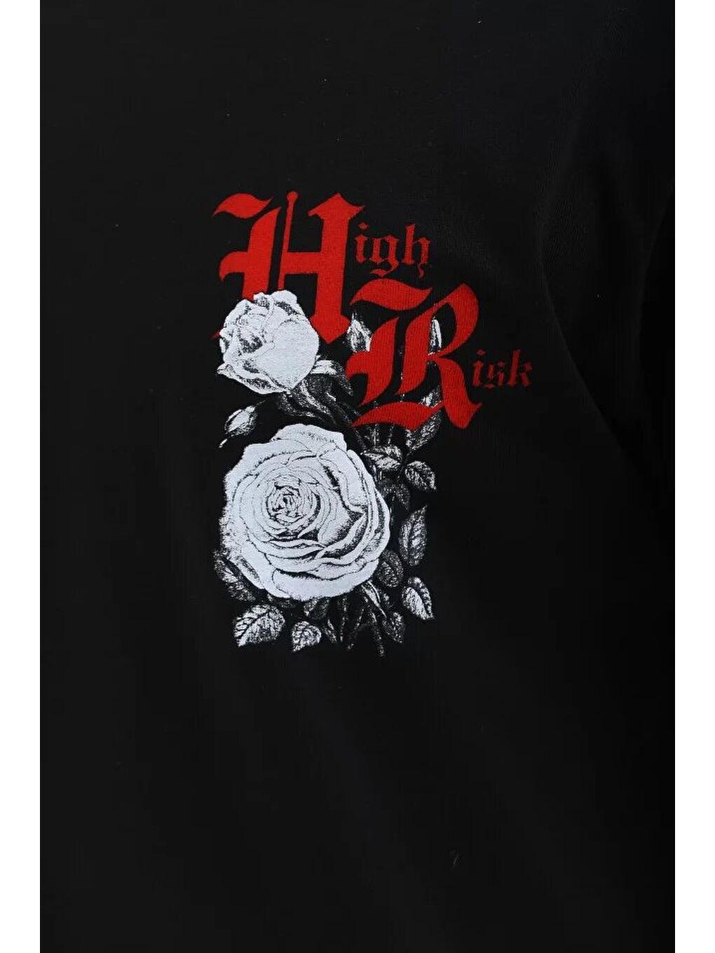 Unisex Oversize Baskılı Bisiklet Yaka T-Shirt - Siyah-3