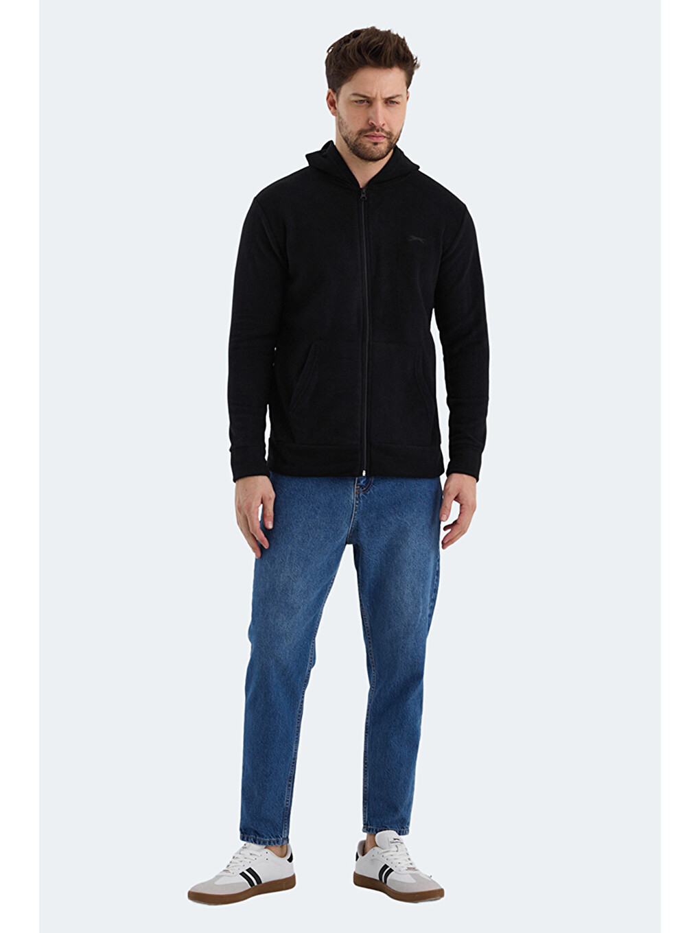 Karışık Erkek Fermuarlı Kapüşonlu Cepli Sweatshirt-5