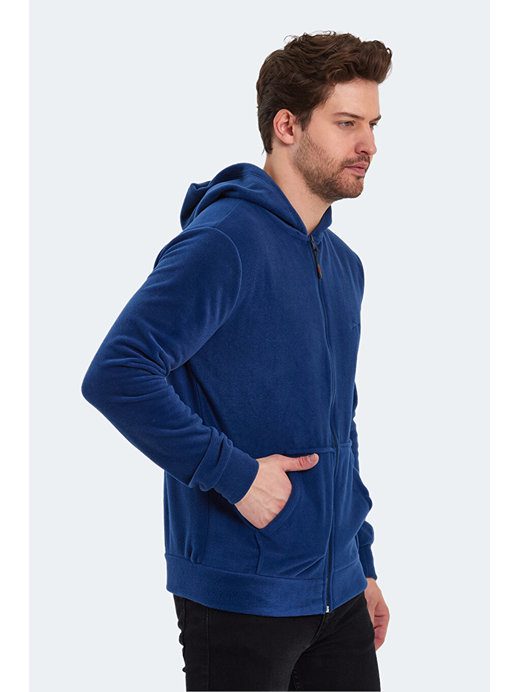 Karışık Erkek Fermuarlı Kapüşonlu Cepli Sweatshirt-6