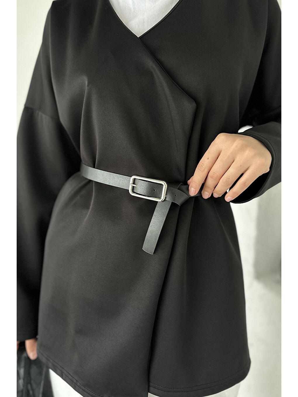 Siyah Elastanlı Tesettür Ceket-6