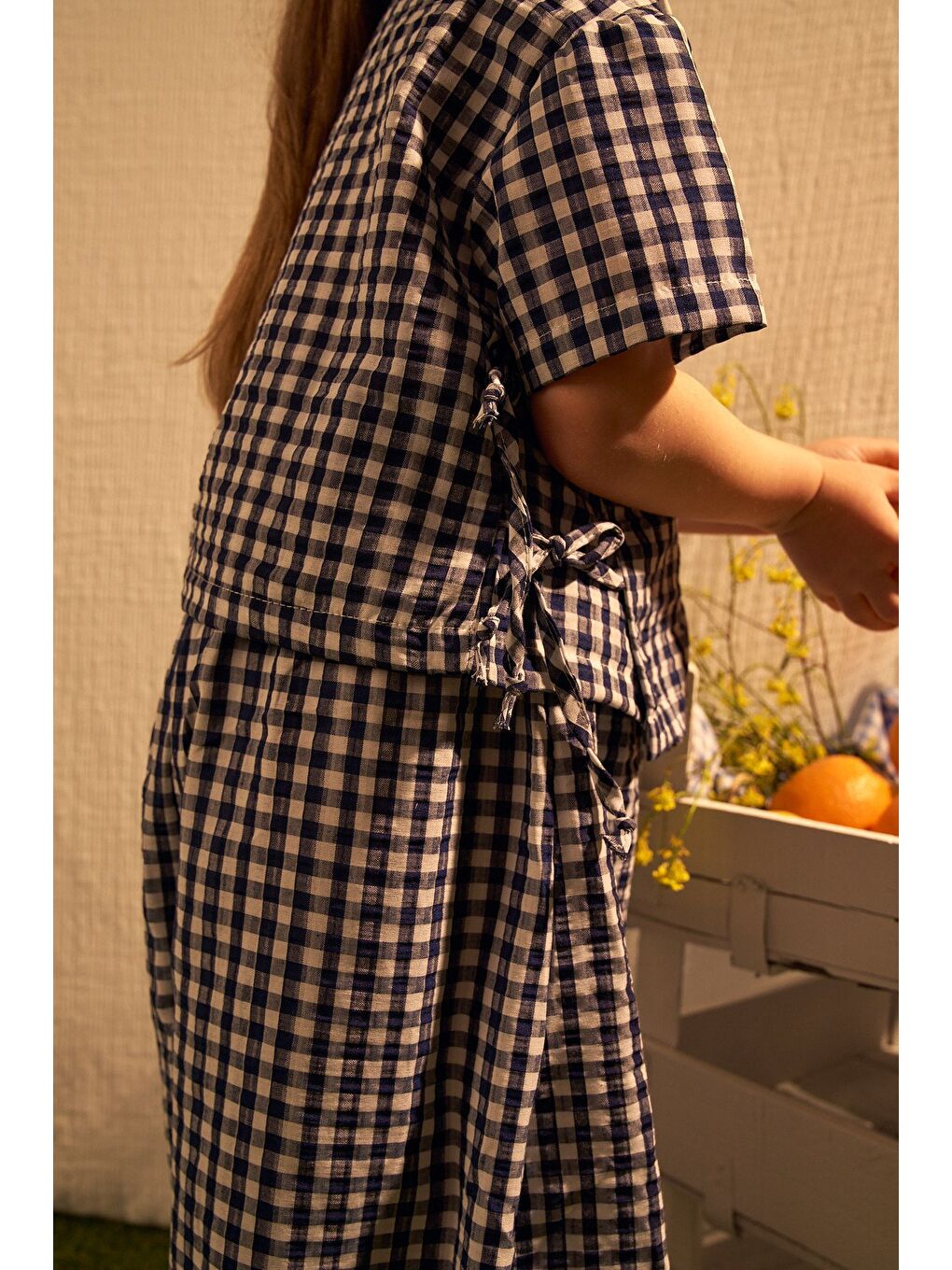 Lacivert Daisy Picnic Serisi Kruvaze Takım-3
