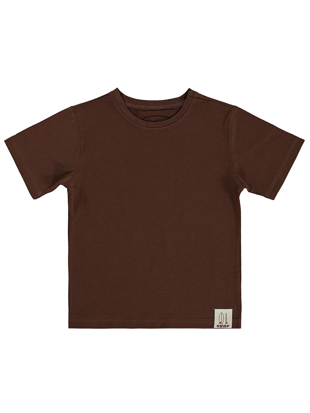 Kahverengi Boys Basic Surf Etiketli 2-5 Yaş Tişört - Kahve