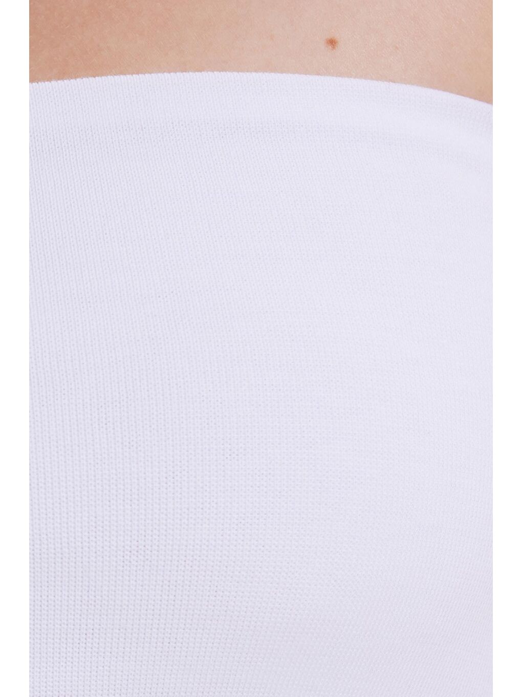 Kadın Slim Fit Dar Kesim Pamuklu Straplez Beyaz Bluz-4