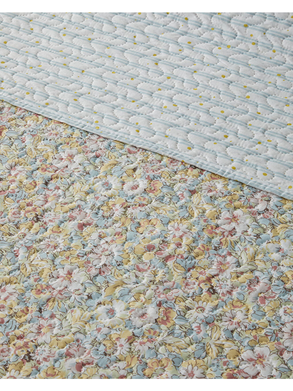 Alba Bloom King Size Çok Amaçlı Örtü 220x240 cm Mavi-2