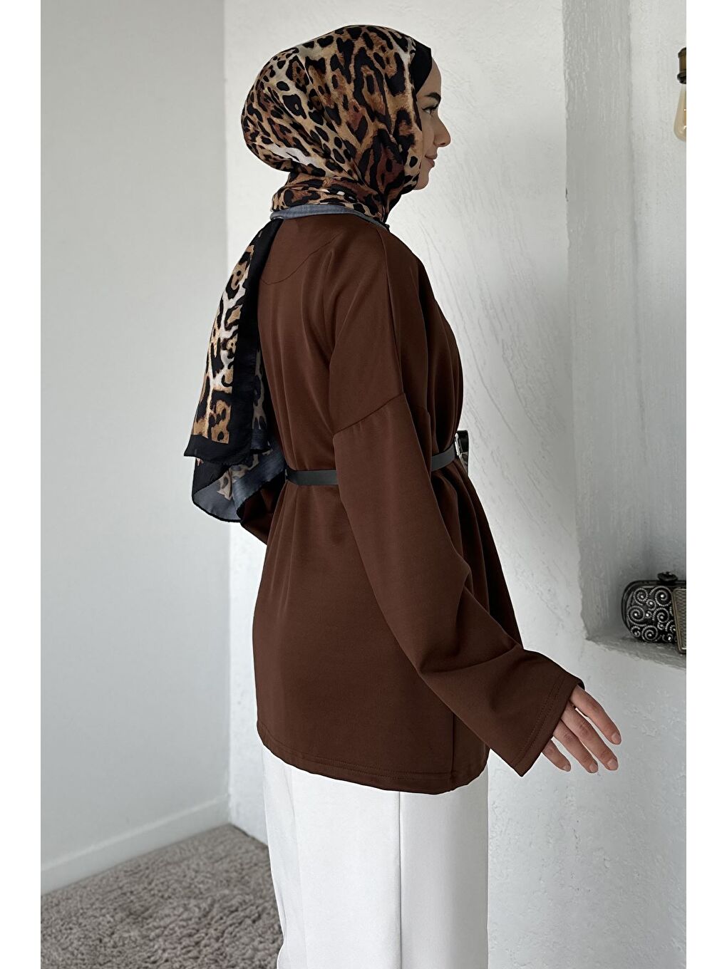 Kahverengi Elastanlı Tesettür Ceket-6
