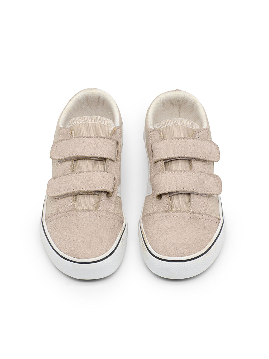 Çocuk Unisex Bej Kauçuk Taban Rahat Kalıp Çift Cırtlı Ayakkabı-2