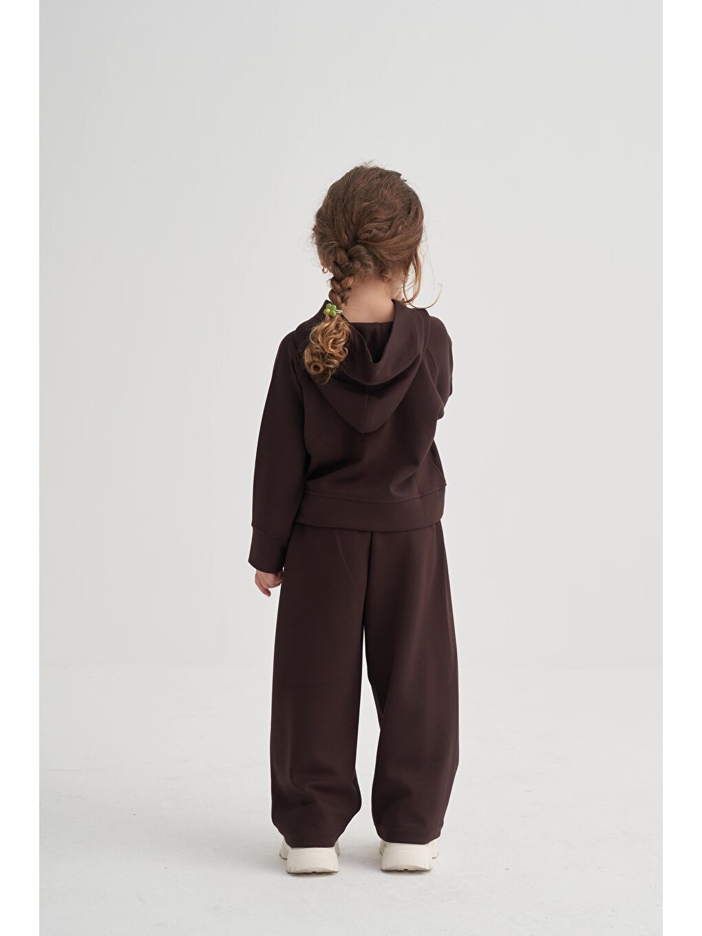 Kahverengi Modal Bol Paça Takım 2-7 Yaş Kahve-1