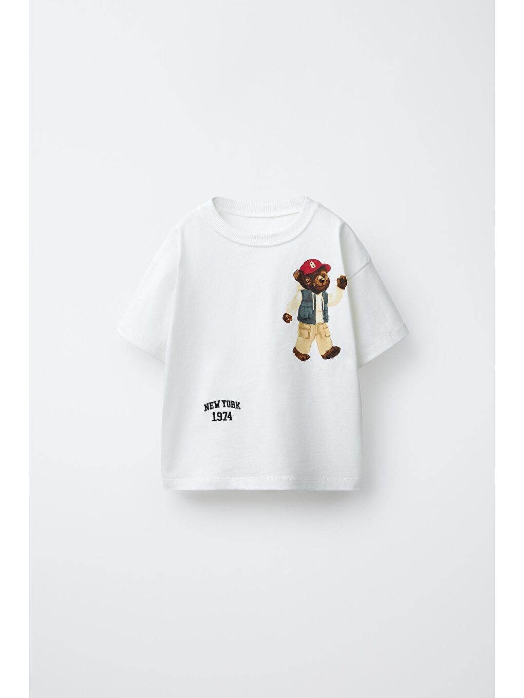 Karışık Erkek Çocuk Pamuklu Beyaz Baskılı T-Shirt Ve Çizgili Pantolon Takım-2