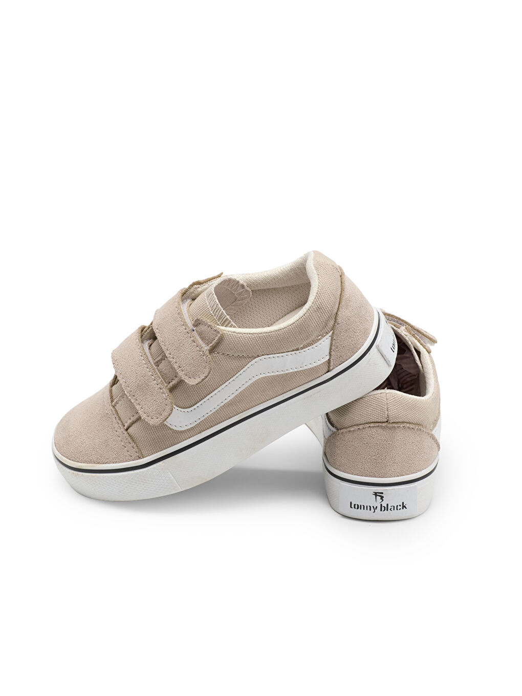 Çocuk Unisex Bej Kauçuk Taban Rahat Kalıp Çift Cırtlı Ayakkabı-3