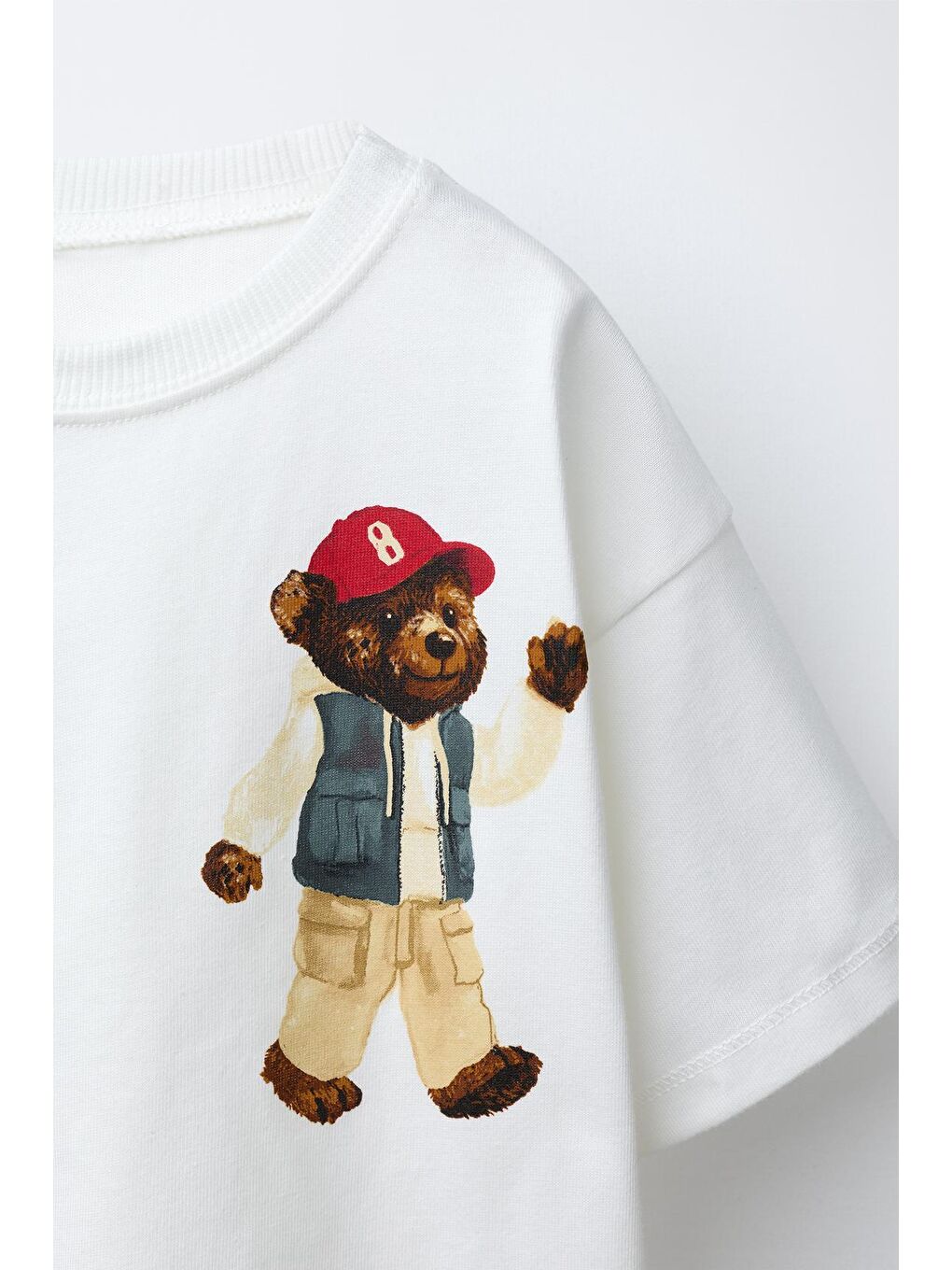 Karışık Erkek Çocuk Pamuklu Beyaz Baskılı T-Shirt Ve Çizgili Pantolon Takım-4