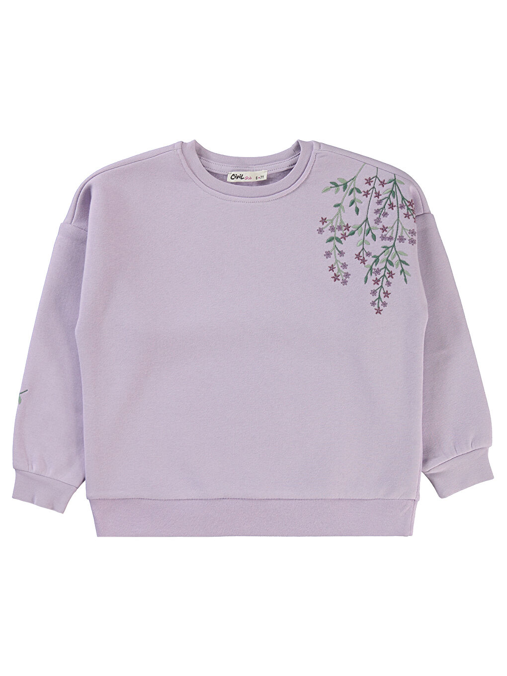 Civil Mor Girls Kız Çocuk Sweatshirt 6-9 Yaş Nazik Lavanta