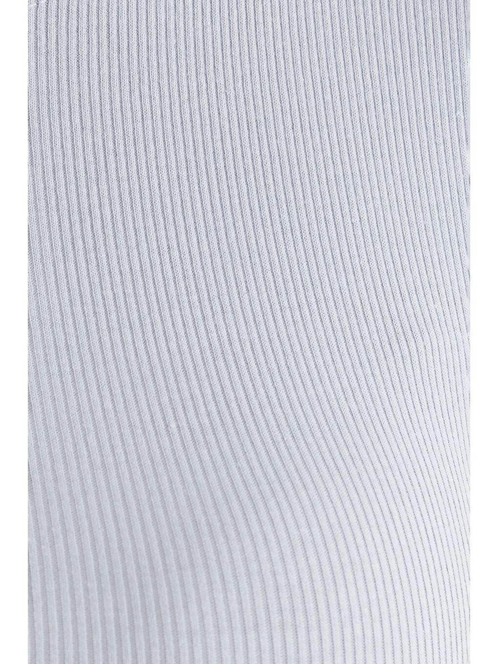 Kadın Modal Kumaş Slim Fit Dar Kesim Kısa Kollu Bisiklet Yaka Mavi Bluz-5