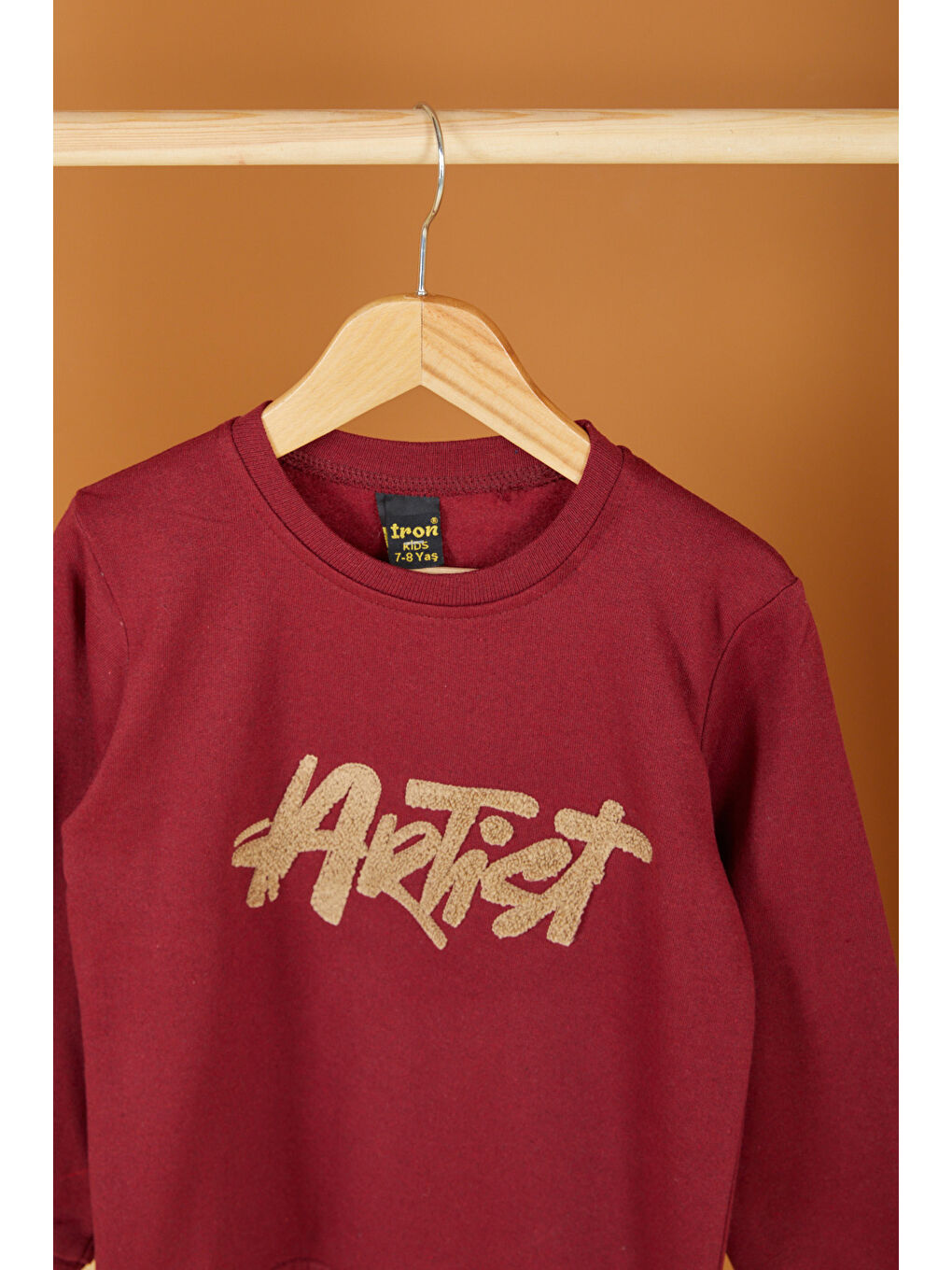Erkek Çocuk Bordo Nakışlı Sweatshirt - 26553-1