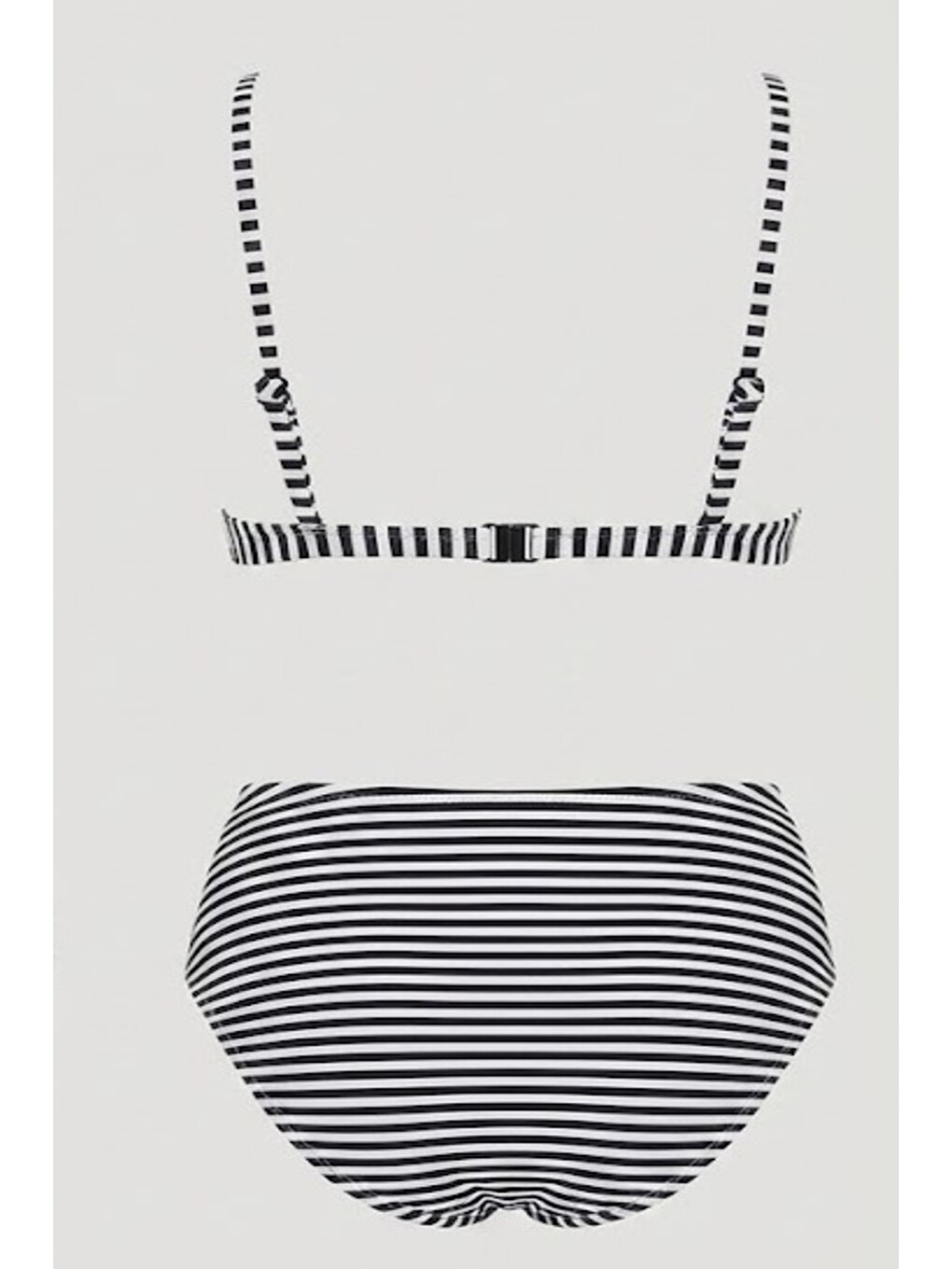 Yüksek Bel Üçgen Bikini Takım 3228 Lacivert/beyaz-1