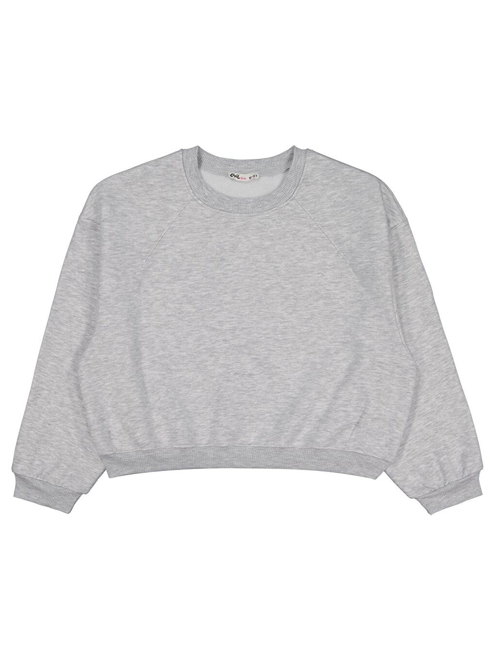 Girls Düz 10-13 Yaş Sweatshirt - Gri 10-11 Yaş