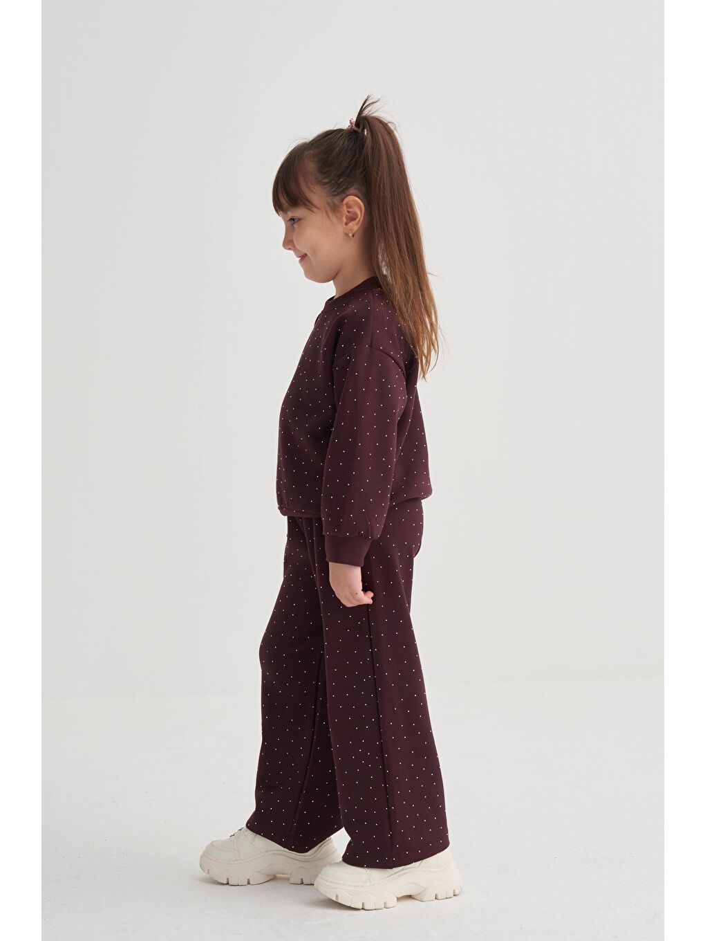 Komple Taşlı Modal Takım 3-8 Yaş Bordo-2