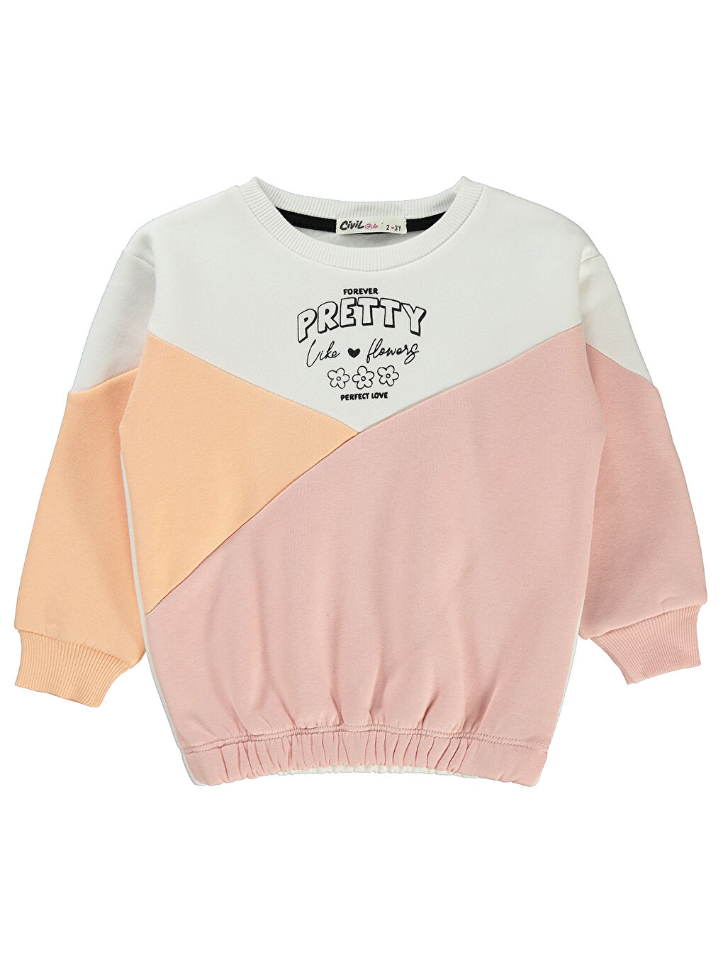 Civil Ekru Girls Kız Çocuk Sweatshirt 2-5 Yaş Ekru