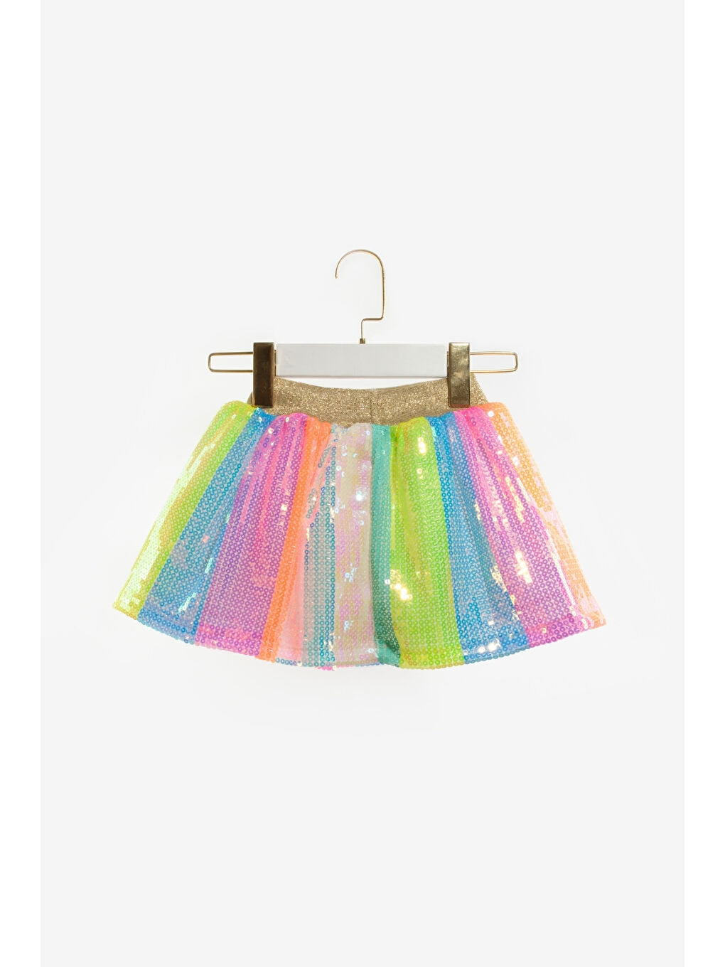 Karışık Çok Renkli Pullu Kız Çocuk Etek - Dena-4