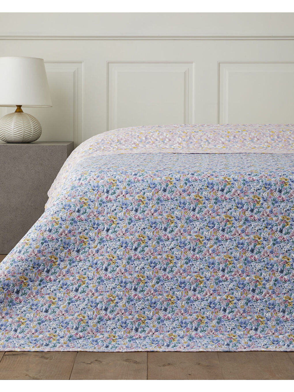 Lumira Fiorito King Size Çok Amaçlı Örtü 220x240 cm Açık Mavi-1