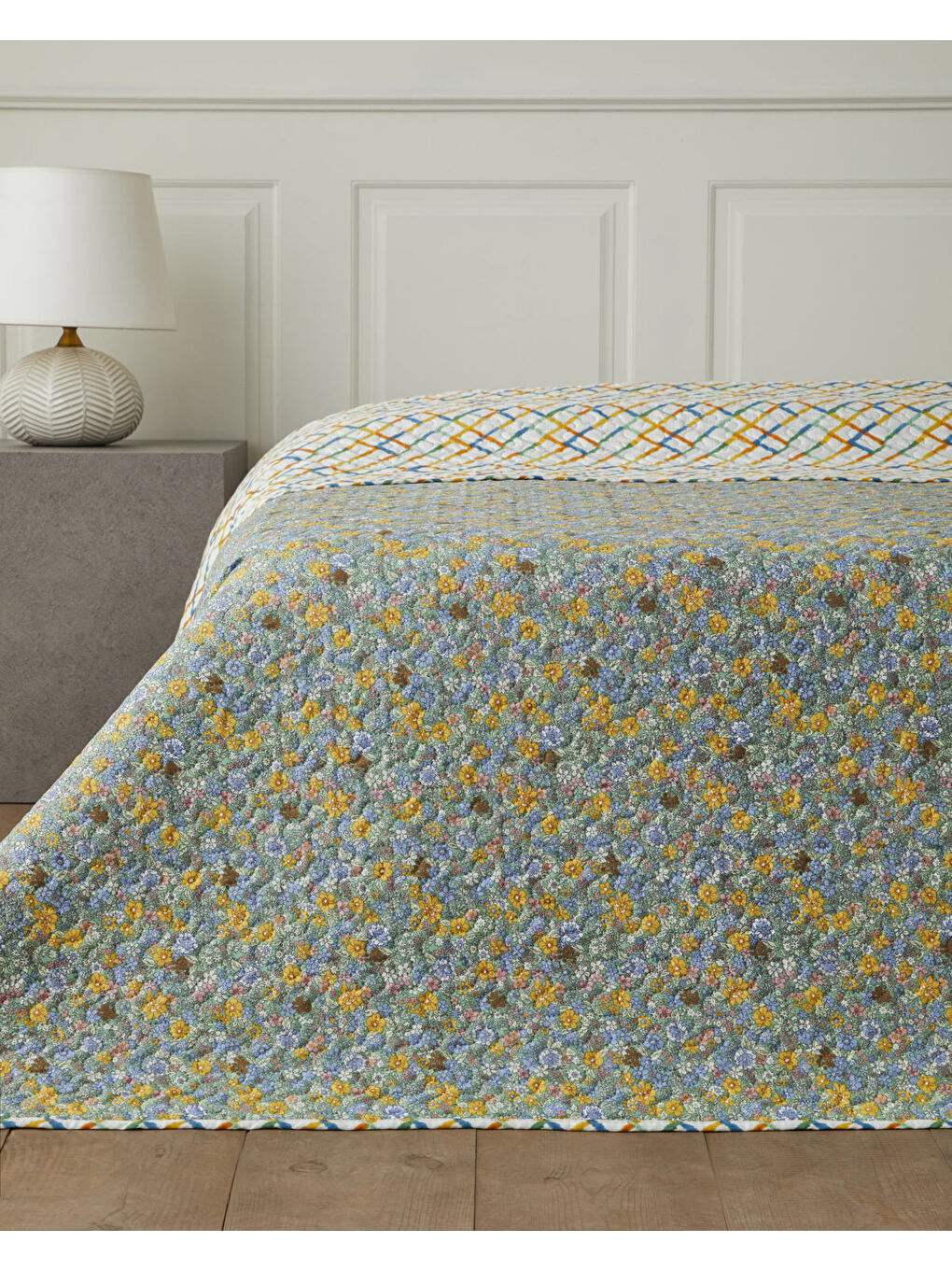 Bloom Rhombus King Size Çok Amaçlı Örtü 220x240 cm Yeşil-2