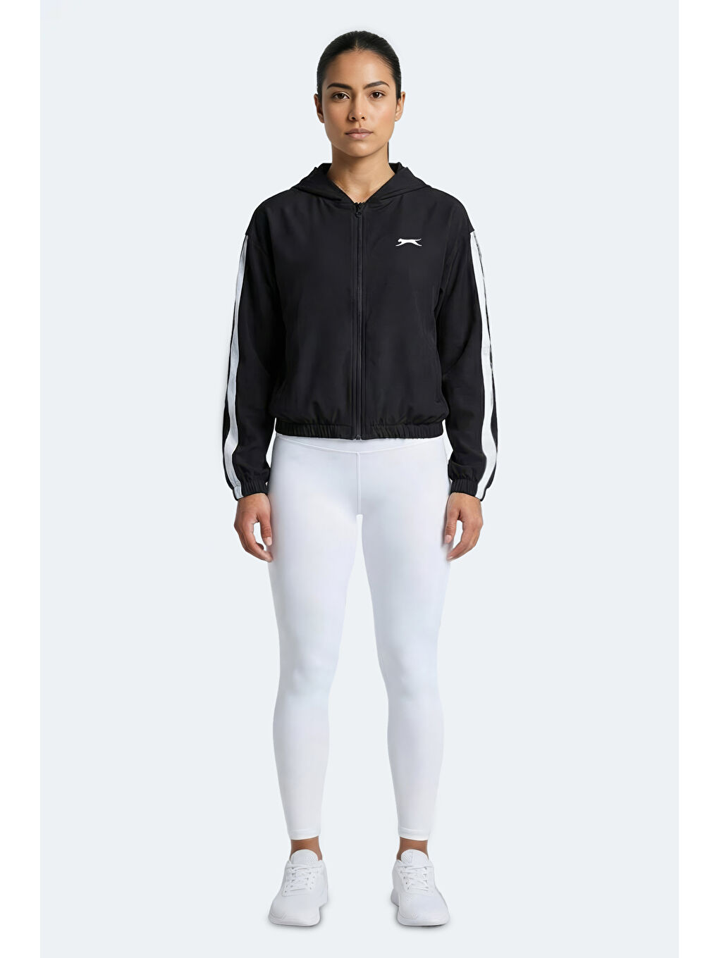 RAZZLE Kadın Fermuarlı Kapüşonlu Cepli Siyah Sweatshırt-7