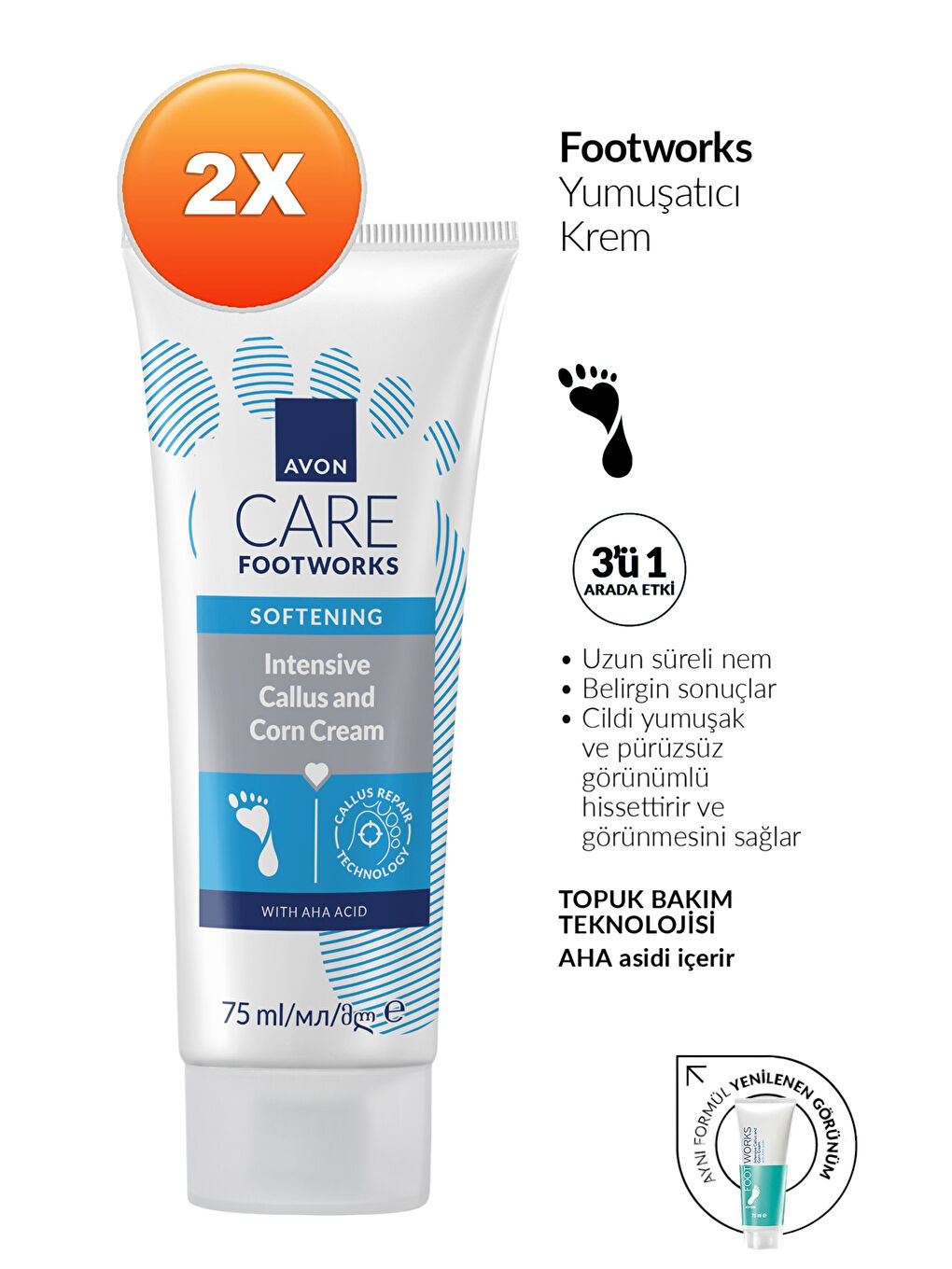 Footworks Yumuşatıcı Ayak Kremi 75ml İkili Paket-1