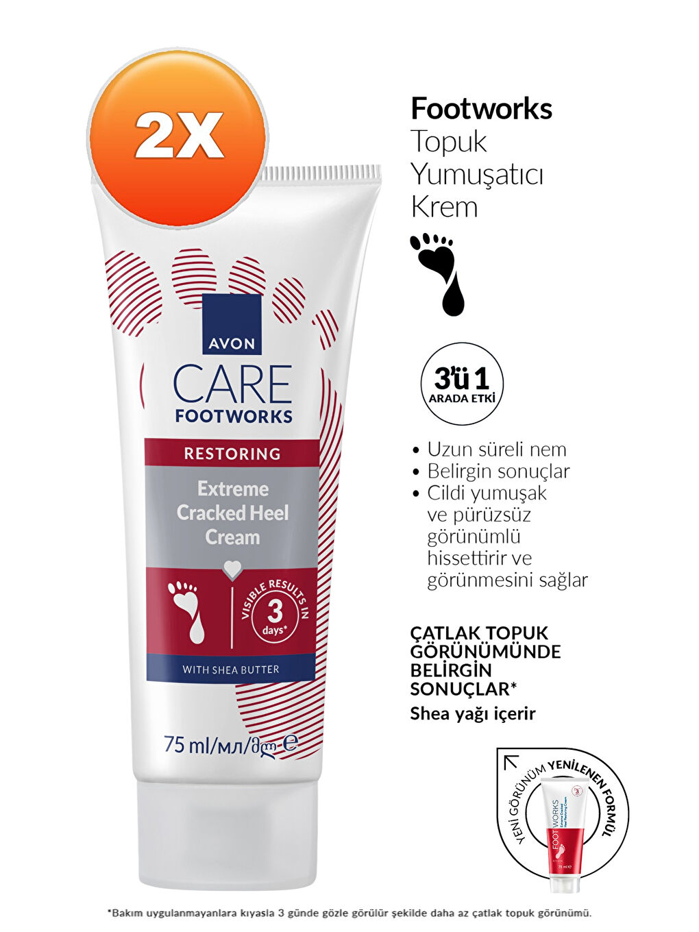 Footworks Topuk Yumuşatıcı Ayak Kremi 75ml İkili Paket-1