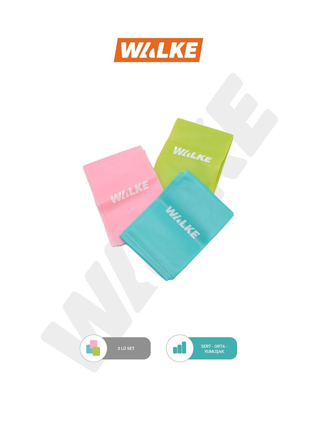 Renksiz 3 'lü Pilates Bandı Plates Egzersiz Direnç Lastiği Seti (UÇ KISMI AÇIK)-1