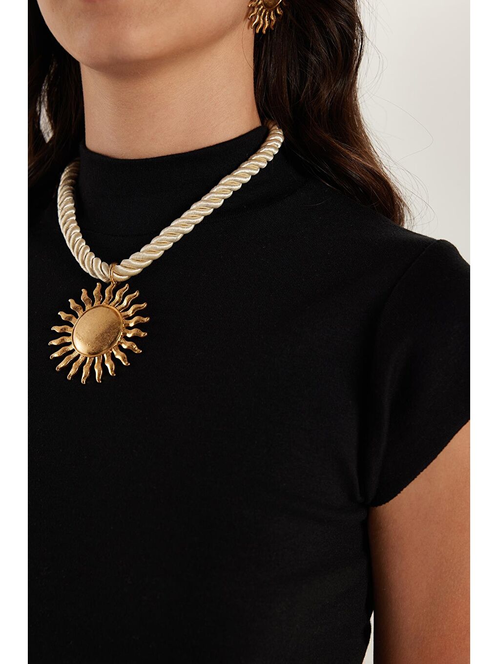 Kadın Modal Kumaş Standart Fit Dik Yaka Siyah Bluz-2