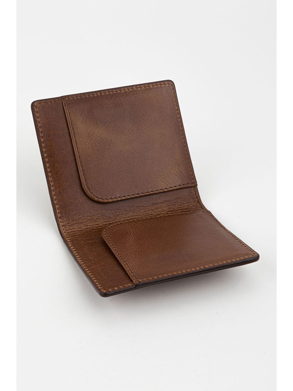 Kahverengi Kutulu Hakiki Deri Slim El Portföyü Kartlık Cüzdan-1
