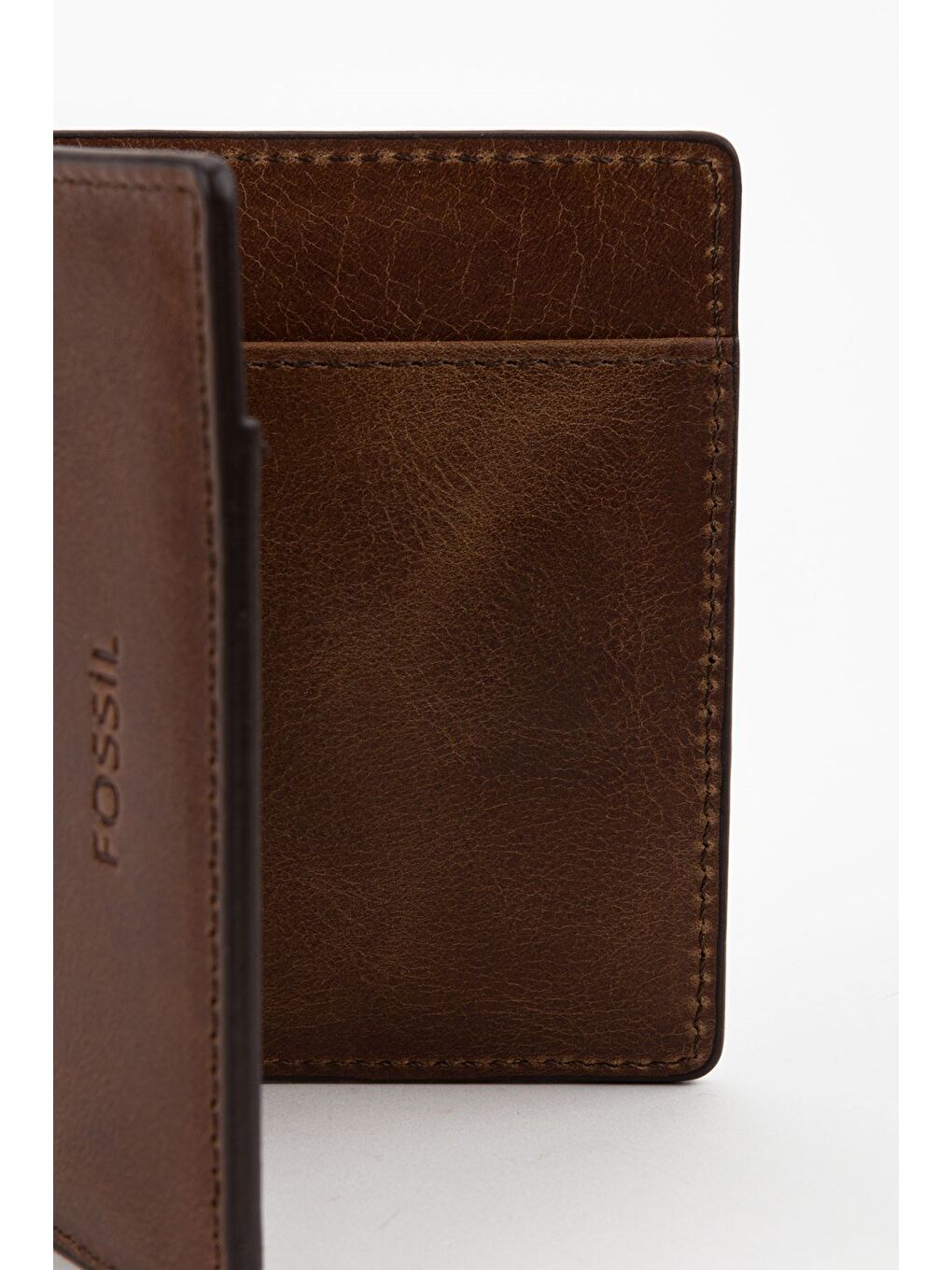 Kahverengi Kutulu Hakiki Deri Slim El Portföyü Kartlık Cüzdan-2
