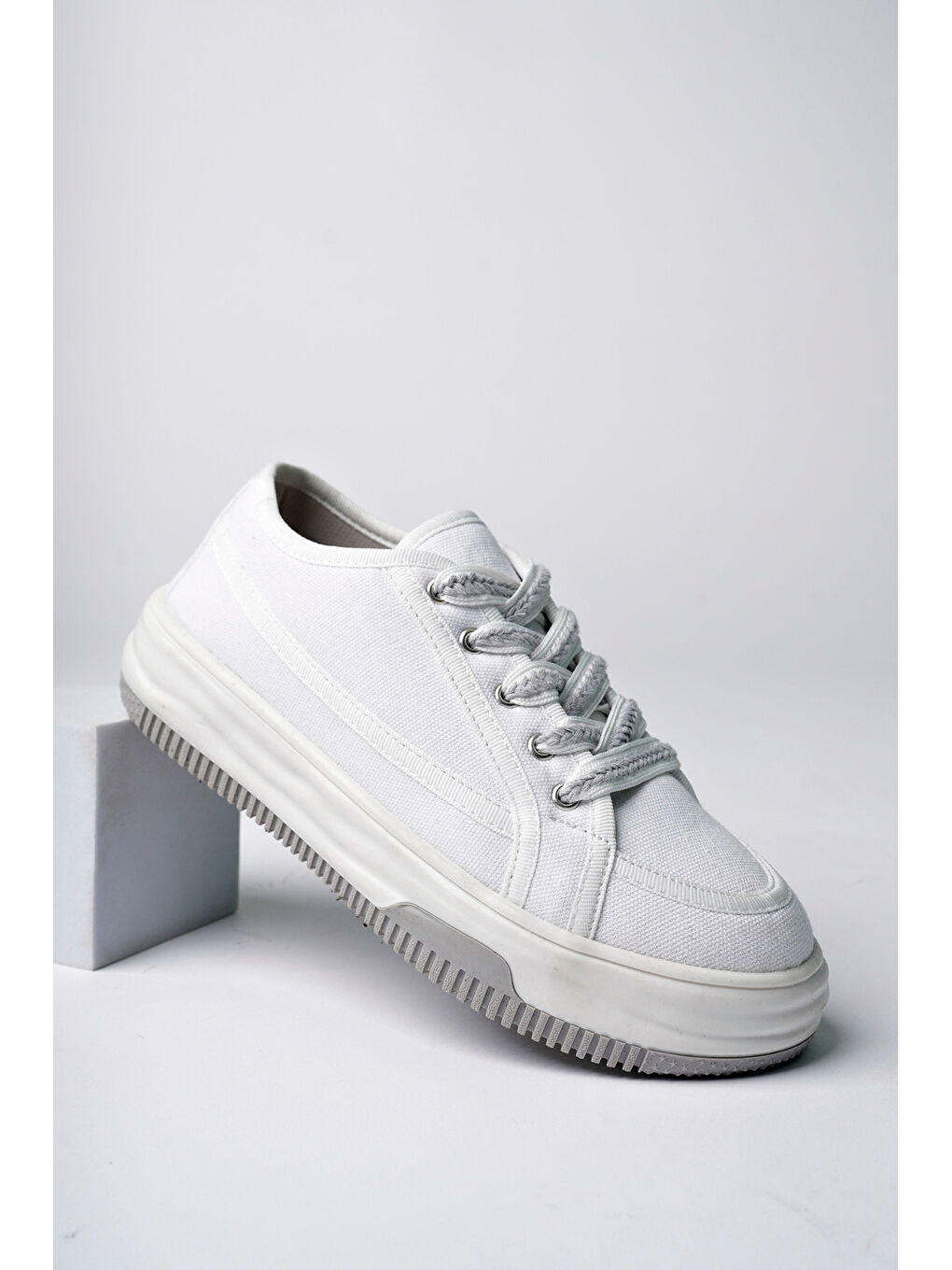 Beyaz Kadın Sneaker Günlük Ayakkabı-5