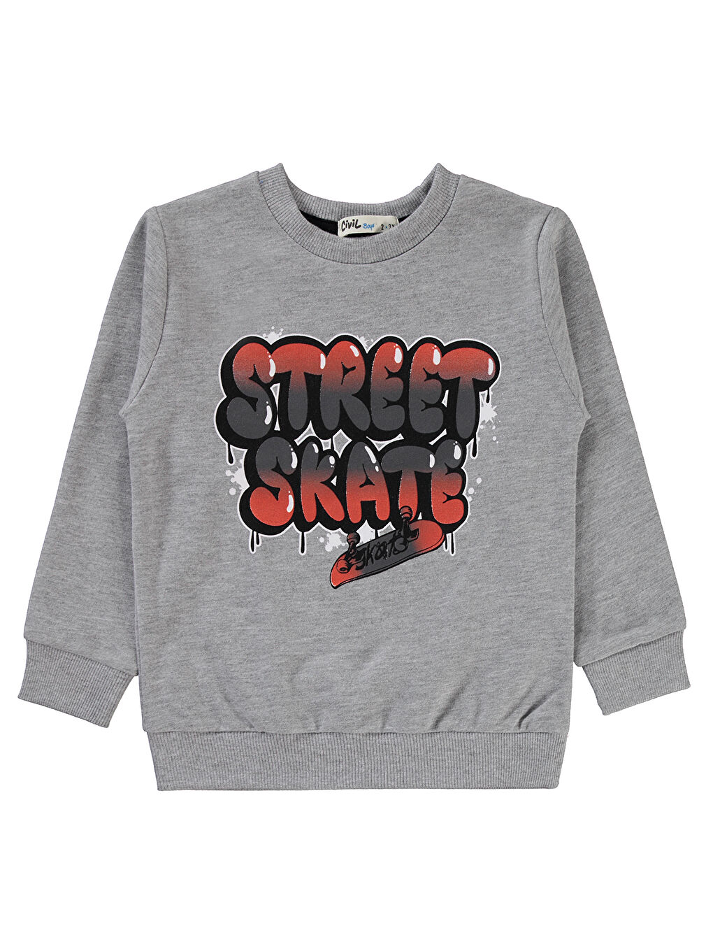 Civil Gri Melanj Boys Erkek Çocuk Sweatshirt 2-5 Yaş Grimelanj