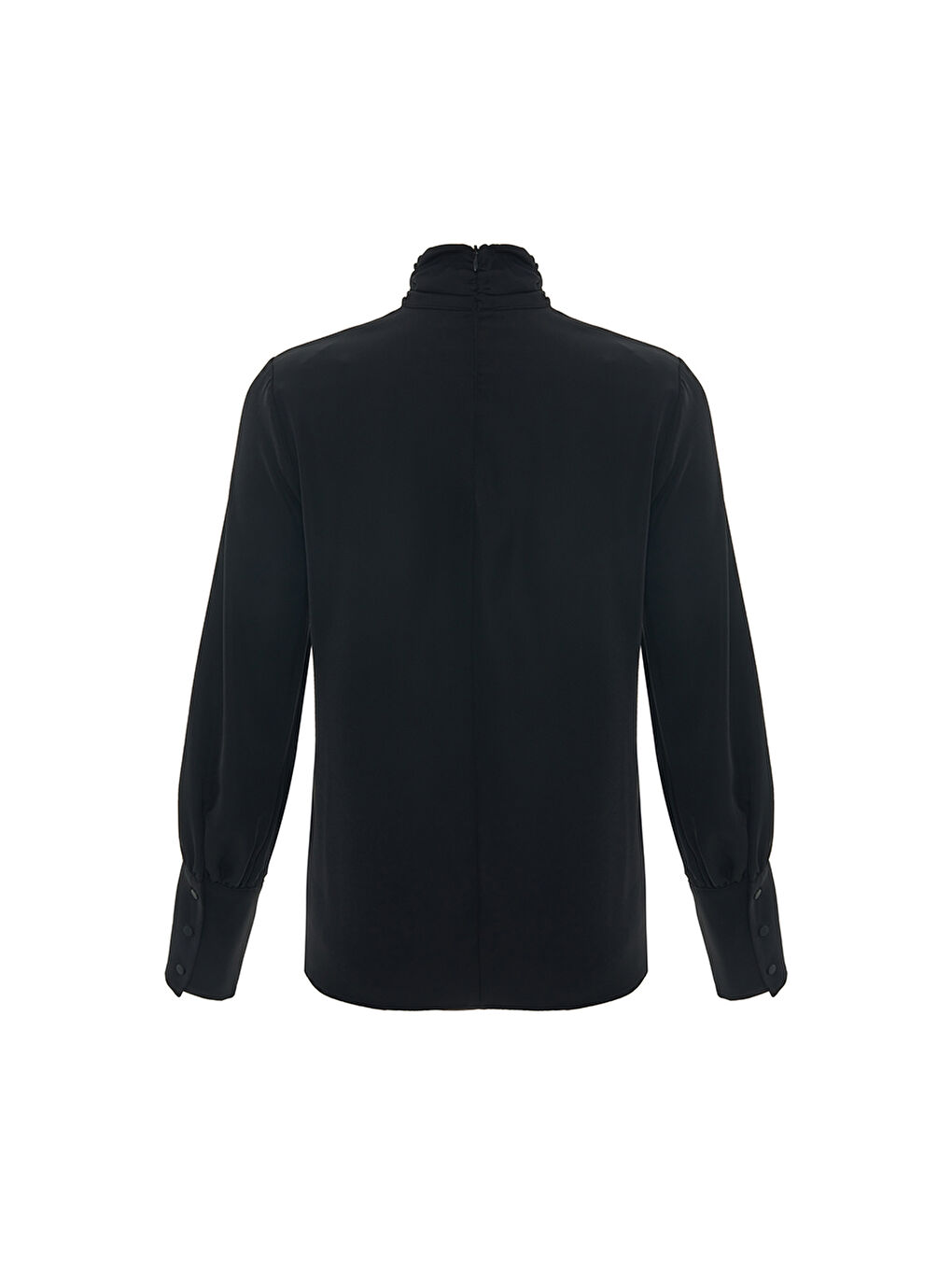 Siyah Gül Broşlu Bluz-2