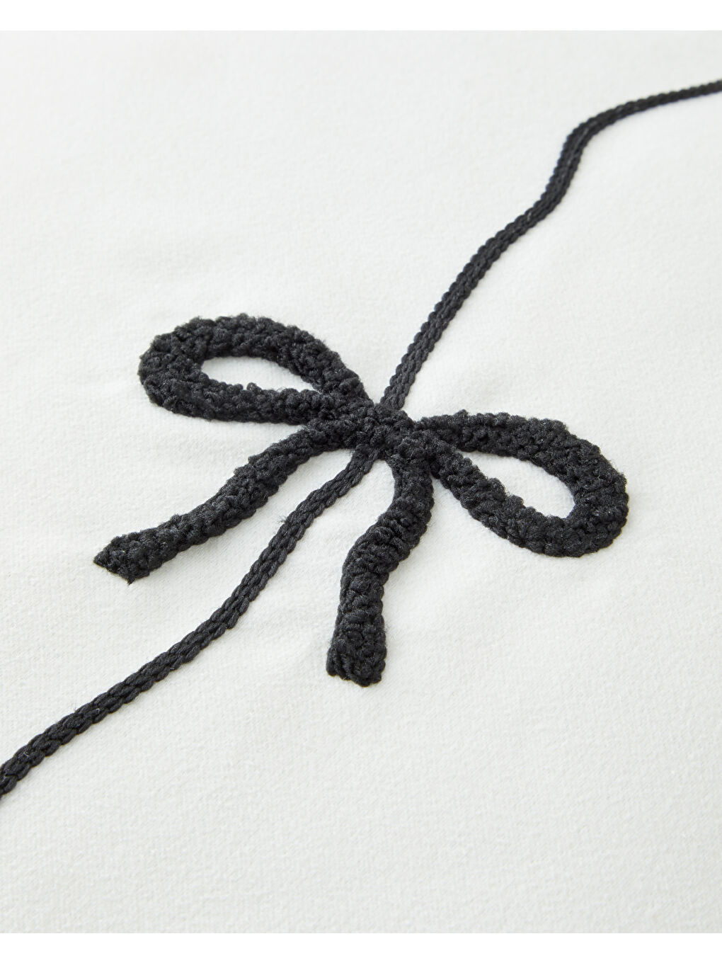 Ribbon Dolgulu Kırlent 45x45 cm Siyah - Beyaz-2