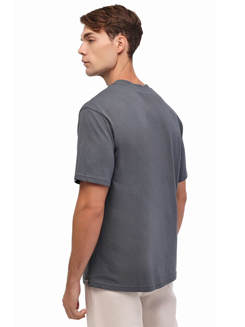 ML LIBER 11VNTG200 5FX Gri Erkek Kısa Kol T-Shirt-1